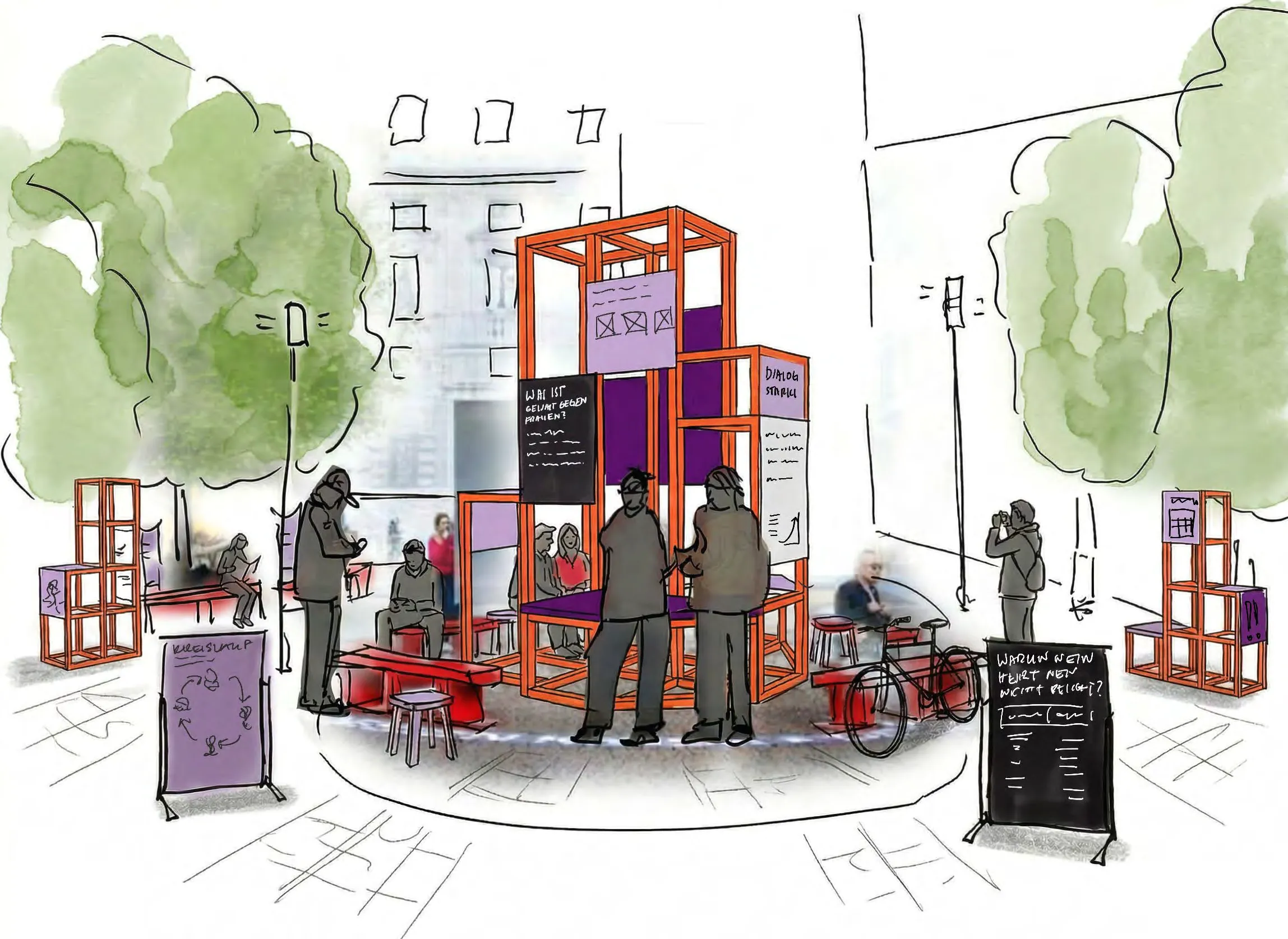 „Gewalten Formen“ — Konzept der mobilen, künstlerisch-politischen Installation im Community Space